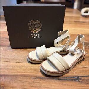 Vince Camuto Tan Ankle Strap Sandals
